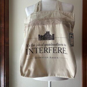 NWT Official Downton Abbey Collection by Heritage Lace 100% Cotton Tote Natural